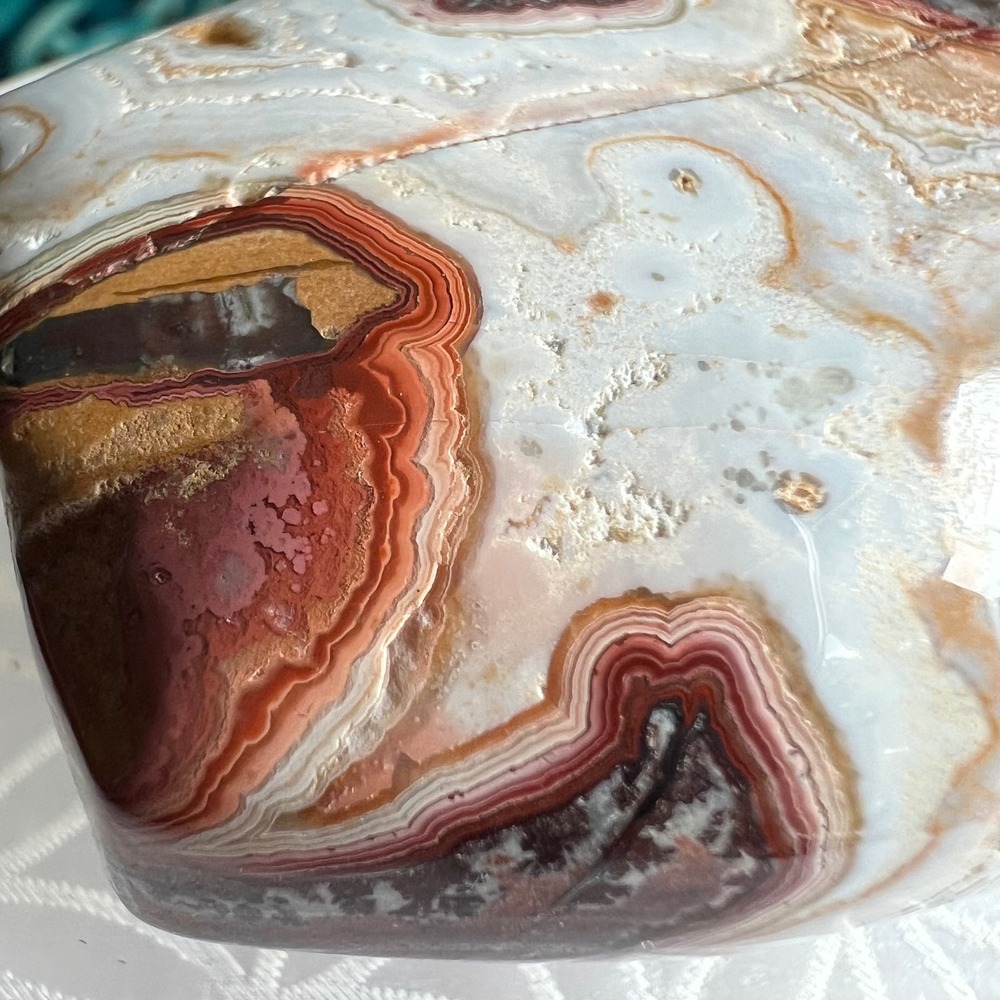 Mexican Crazy Lace Agate Teardrop Druzy Healing Crystal Stone Decor Meditation - Picture 12 of 13